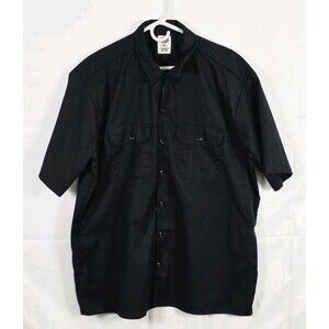 Dickie's Men's XL Black  Short Sleeve Button Up Shop Shirt